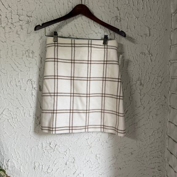 J. Crew Dresses & Skirts - J. Crew Cream and Cream Plaid Mini Skirt
